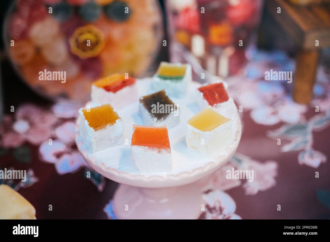 Laden der traditionellen türkischen Honig lokum Candy Stockfoto