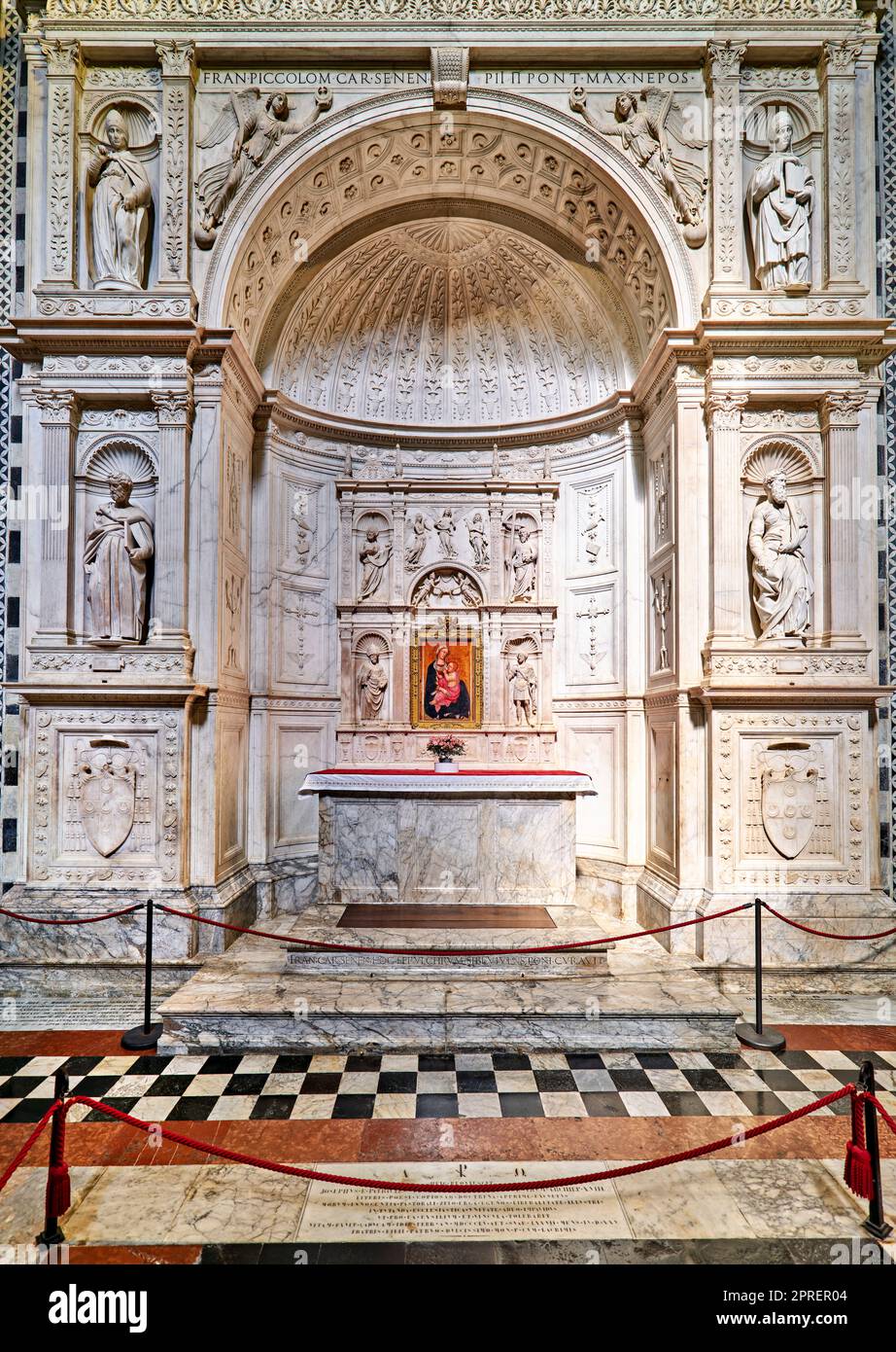 Siena Toskana Italien. Die Kathedrale. Madonna del Latte von Paolo Giovanni Fei (1345-1411) Stockfoto