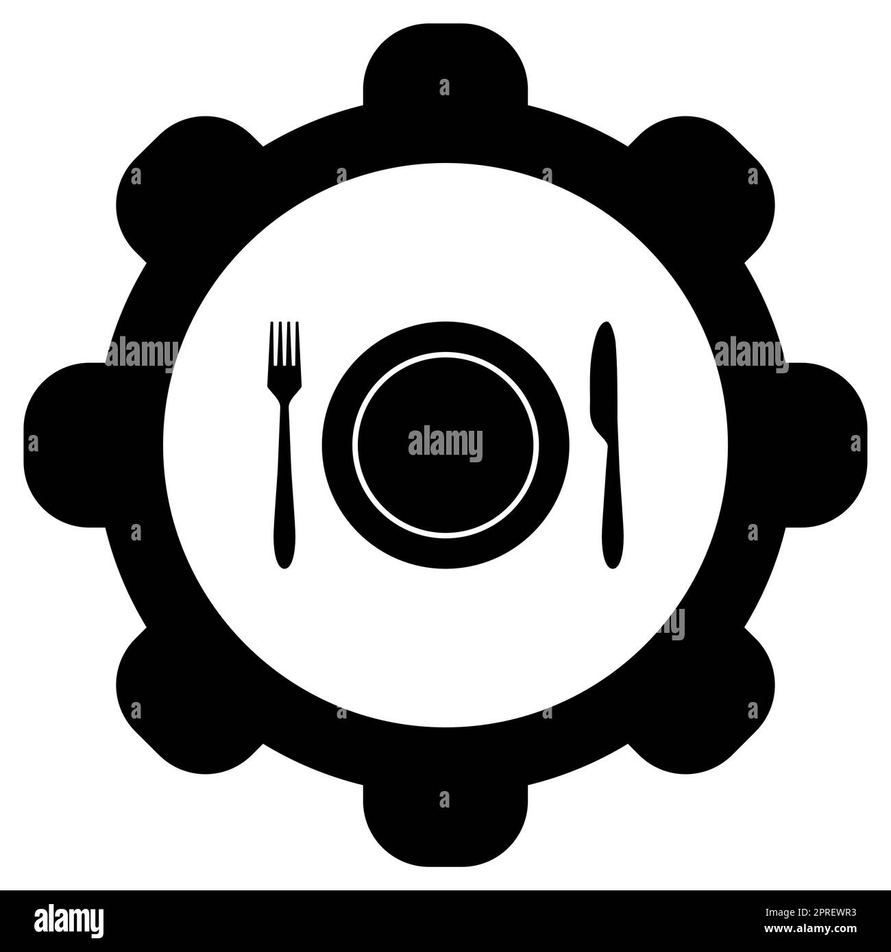 Besteck und Rad Stockfoto