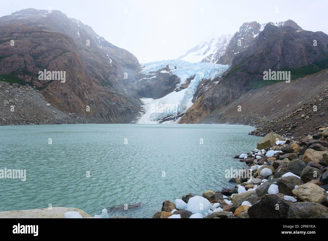 Blick auf den Piedras Blancas Gletscher, El Chalten, Patagonien Stockfoto
