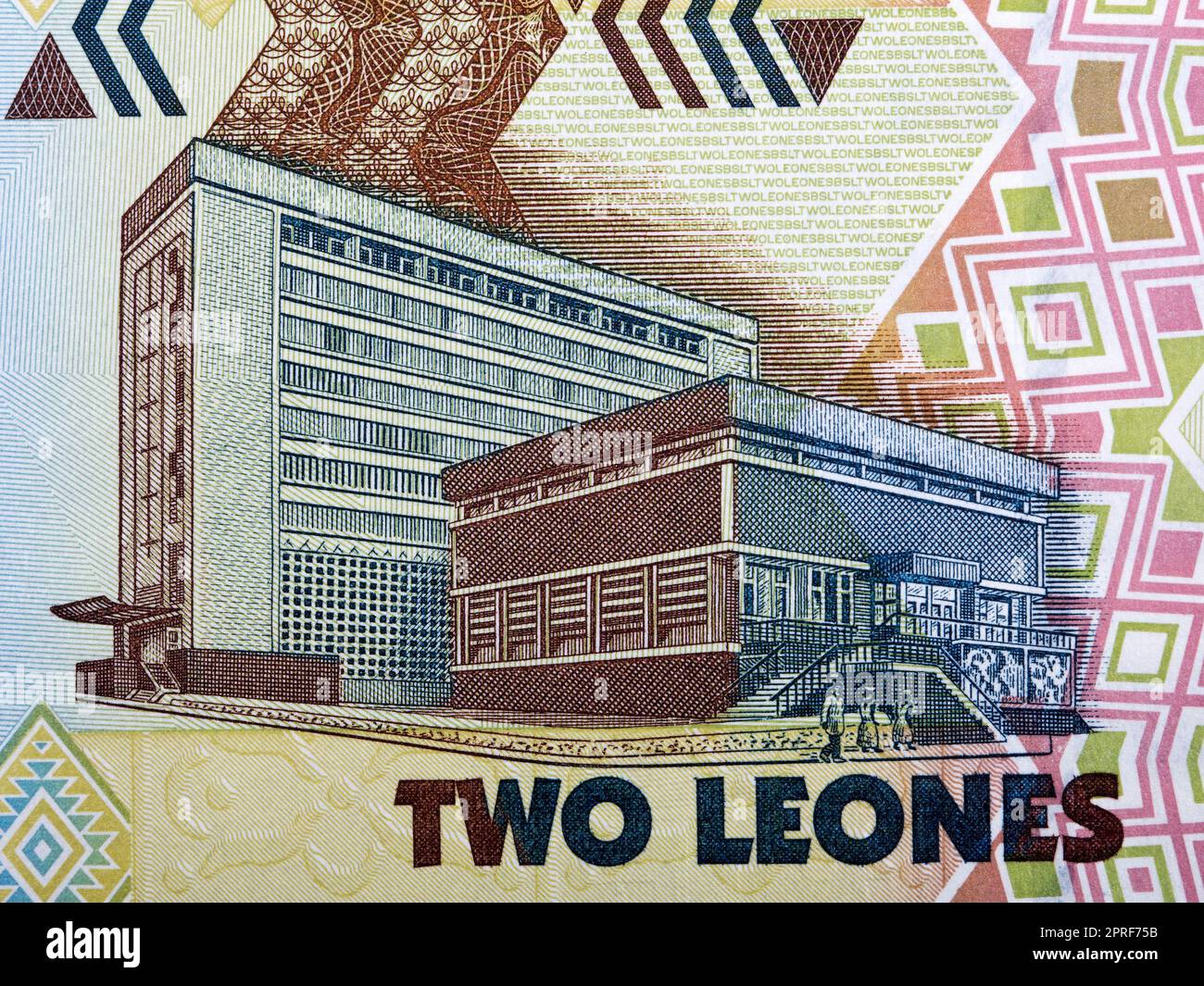 Bank of Sierra Leone Gebäude aus Sierra Leone Geld Stockfoto