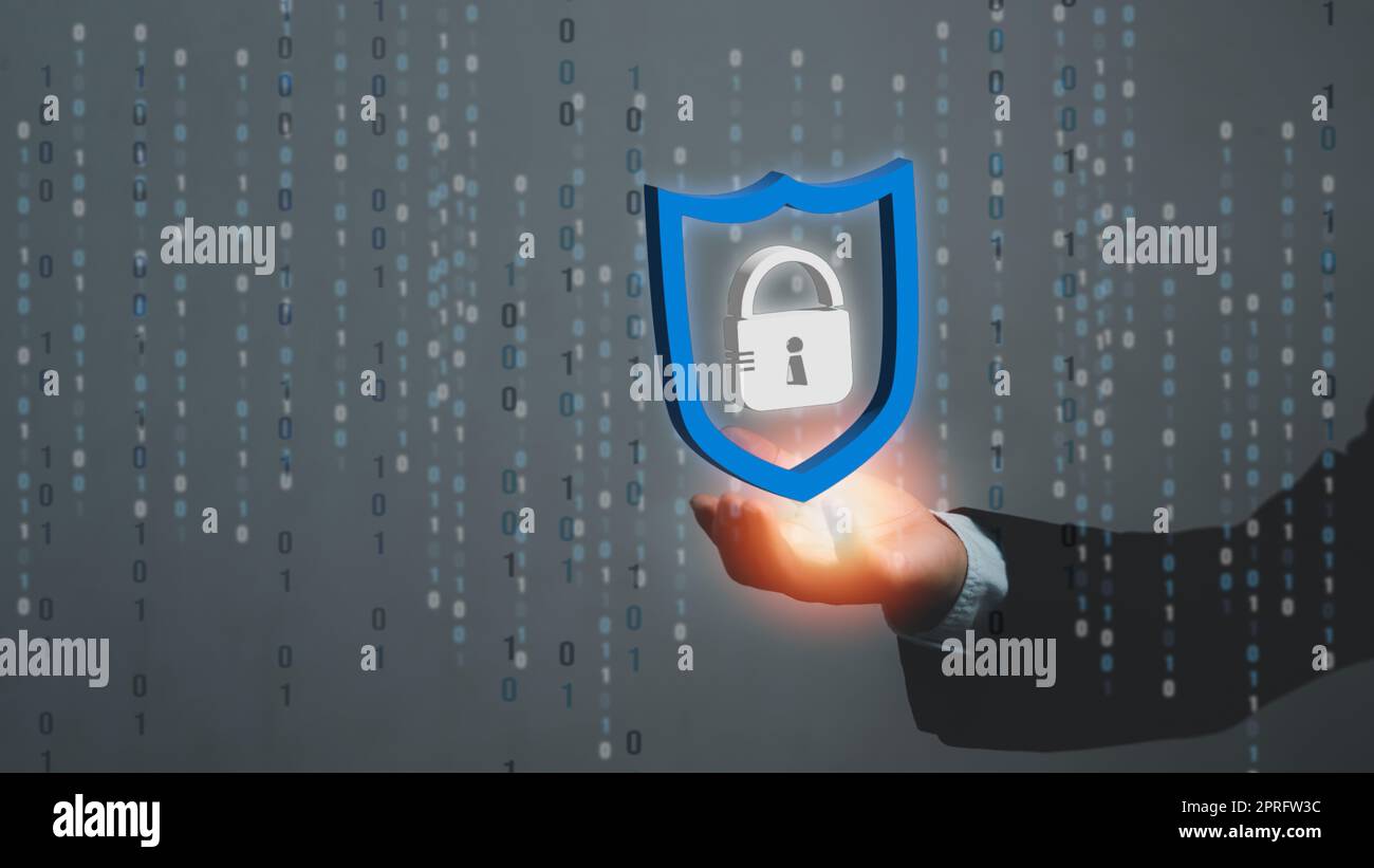 Cyber Digital Technology Internet-Netzwerk Online-Informationssicherheit.Sicherheit Web-Hacker-Login und Passwort-Symbol Business-Konzept. Stockfoto