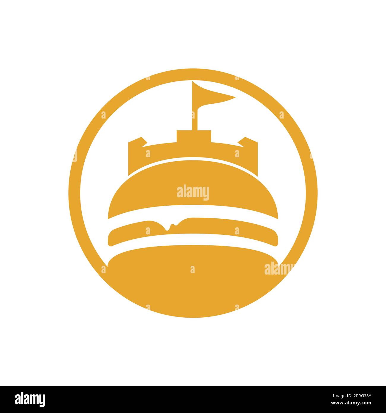 Burger Castle Vektor-Logo-Design. Fort Burgher Logo-Design. Stock Vektor