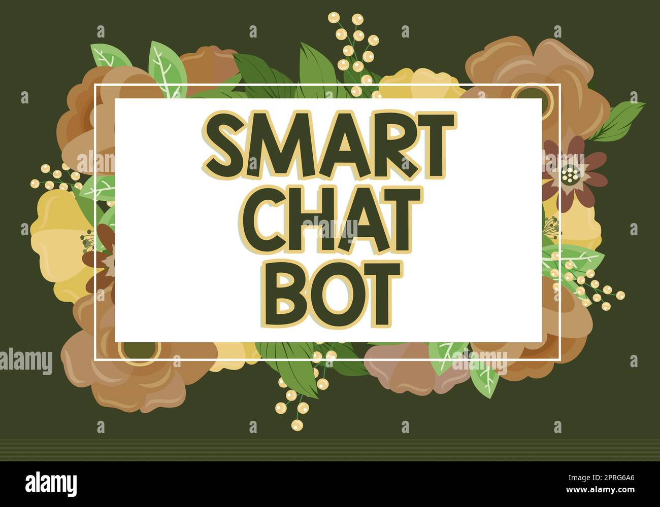 Inspiration mit dem Schild Smart Chat bot, Wort für künstliche Intelligenz, das mit Maschinen chattet, Roboter, Geschäftsmann, der ein Mobiltelefon mit Importan in der Hand hat Stockfoto