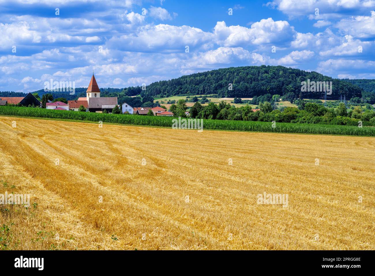 Idyllisches Dorf in Bayern Stockfoto