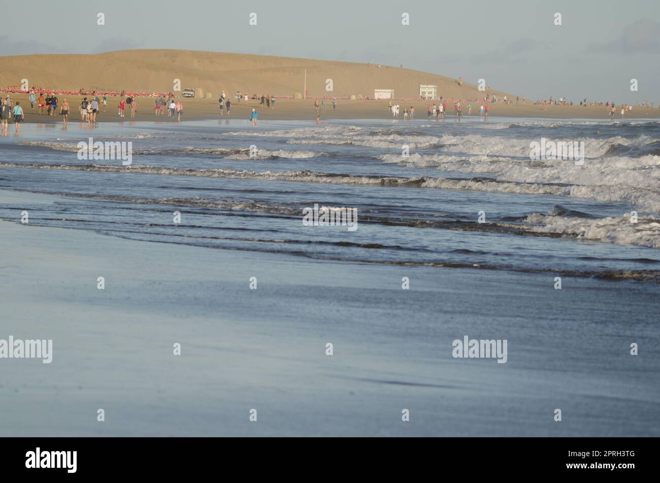 Blick auf den Strand von Maspalomas. Stockfoto