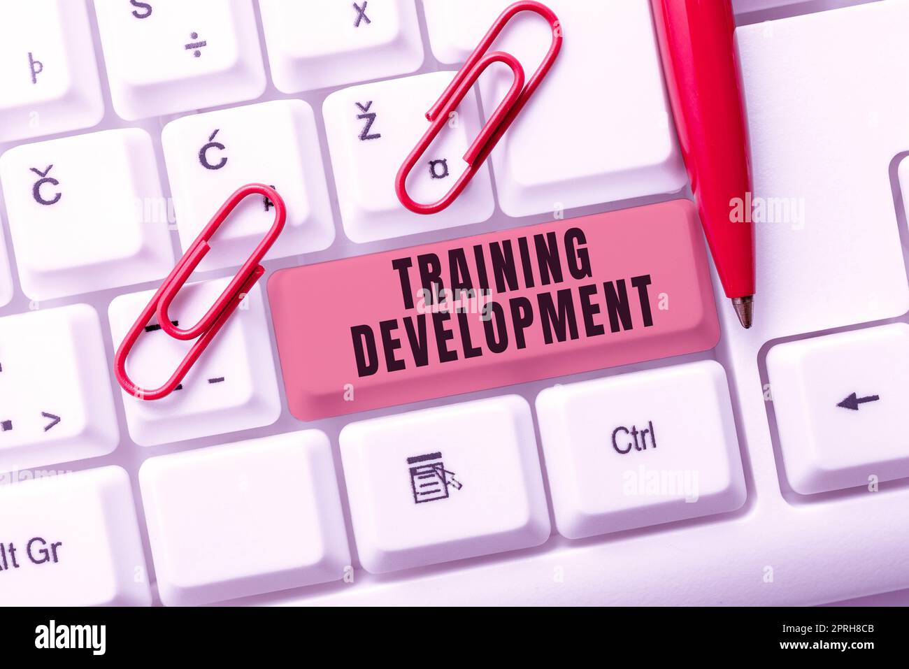 Text zeigt Inspiration Training Development, Internet Concept Kompetenzen und Wissen lernen und erweitern Programm Stockfoto