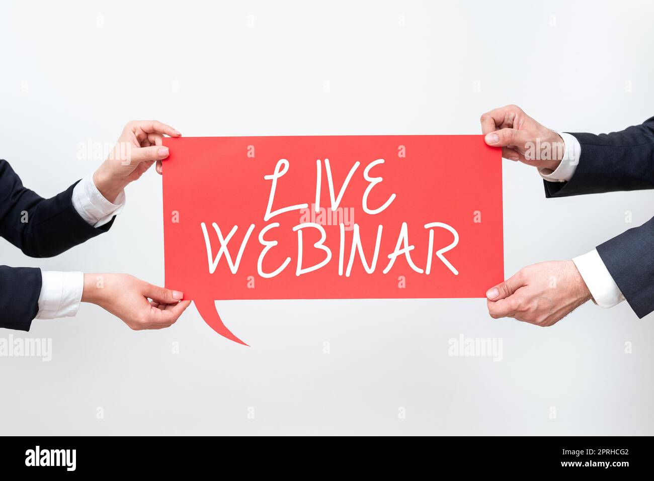 Konzeptunterschrift Live-Webinar, Konzept bedeutet Interaktives Seminar, das in Echtzeit über das Internet übertragen wird Stockfoto