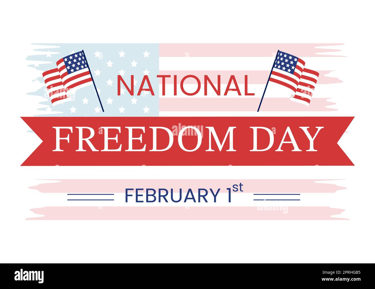 National Freedom Day Vorlage Handgezeichnete Cartoon flache Illustration mit amerikanischer Flagge und Händen brechen ein Handschellen-Design Stockfoto