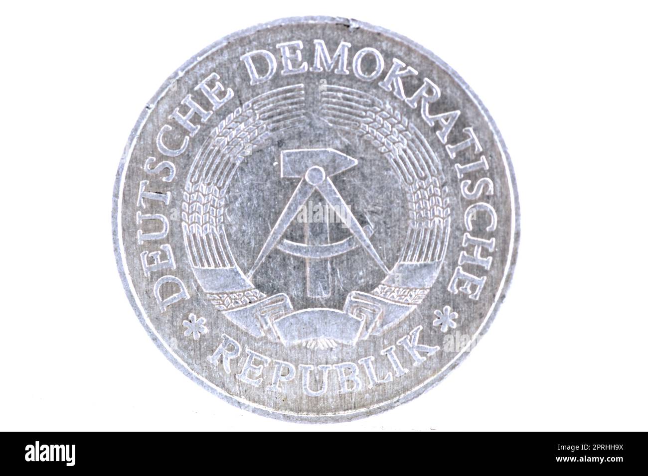 Die Münze der Deutschen Demokratischen Republik ist ein Mark wert, scheu Stockfoto