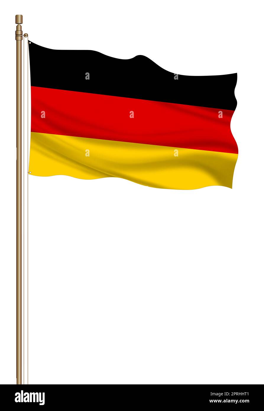 3D Flagge Deutschlands auf einer Säule Stockfoto 3D Flagge Deutschlands auf einer Säule Stockfoto