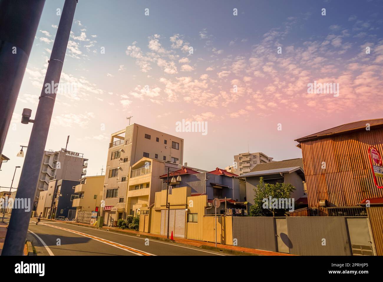 Katase Enoshima von Stadt und Sonnenuntergang Stockfoto
