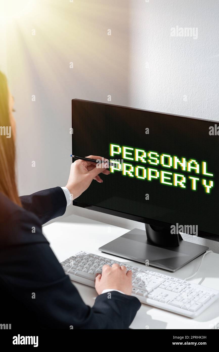 Handschriftlicher Text Persönliche Dinge, die Sie besitzen und die Sie mitnehmen können beweglich. Geschäftsansatz Dinge, die Sie besitzen und die Sie mitnehmen können Beweglich Stockfoto