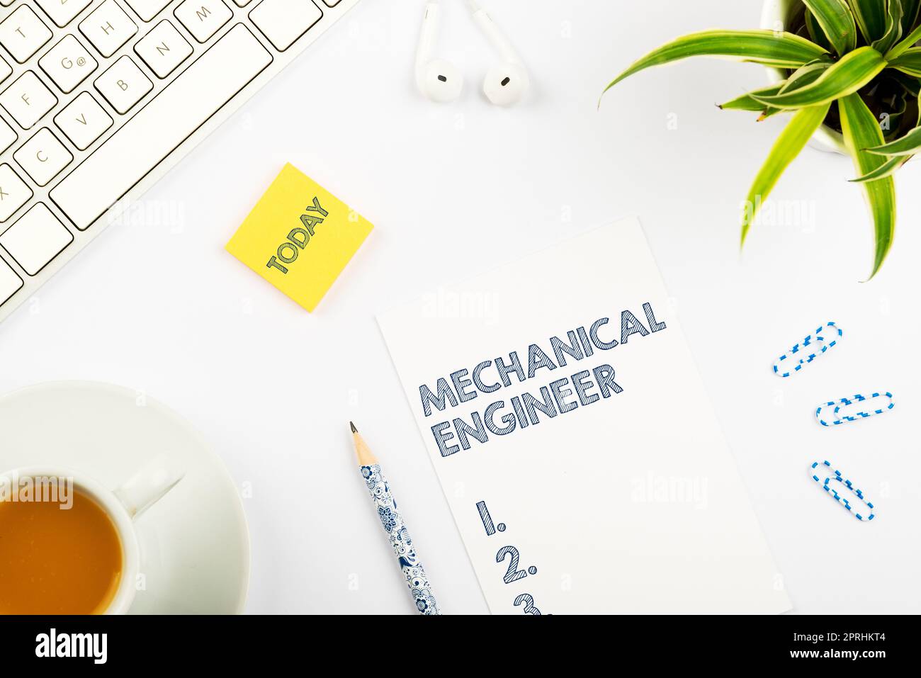 Textschild mit Maschinenbauingenieur. Wort geschrieben über Applied Engineering Discipline for Mechanical System Stockfoto