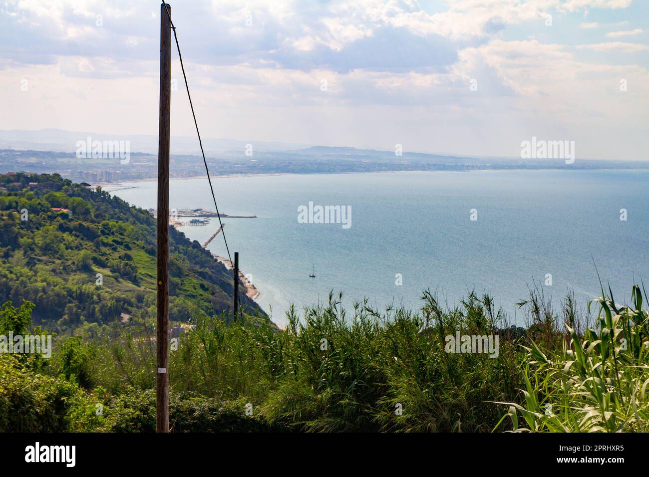 Die Küste von Riccione weit Moutains Blick, Italien Stockfoto