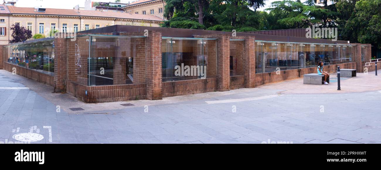 Archäologische Ausgrabungsmosaiken eines römischen Hauses, Domus del Chirurgo. Rimini, Italien Stockfoto