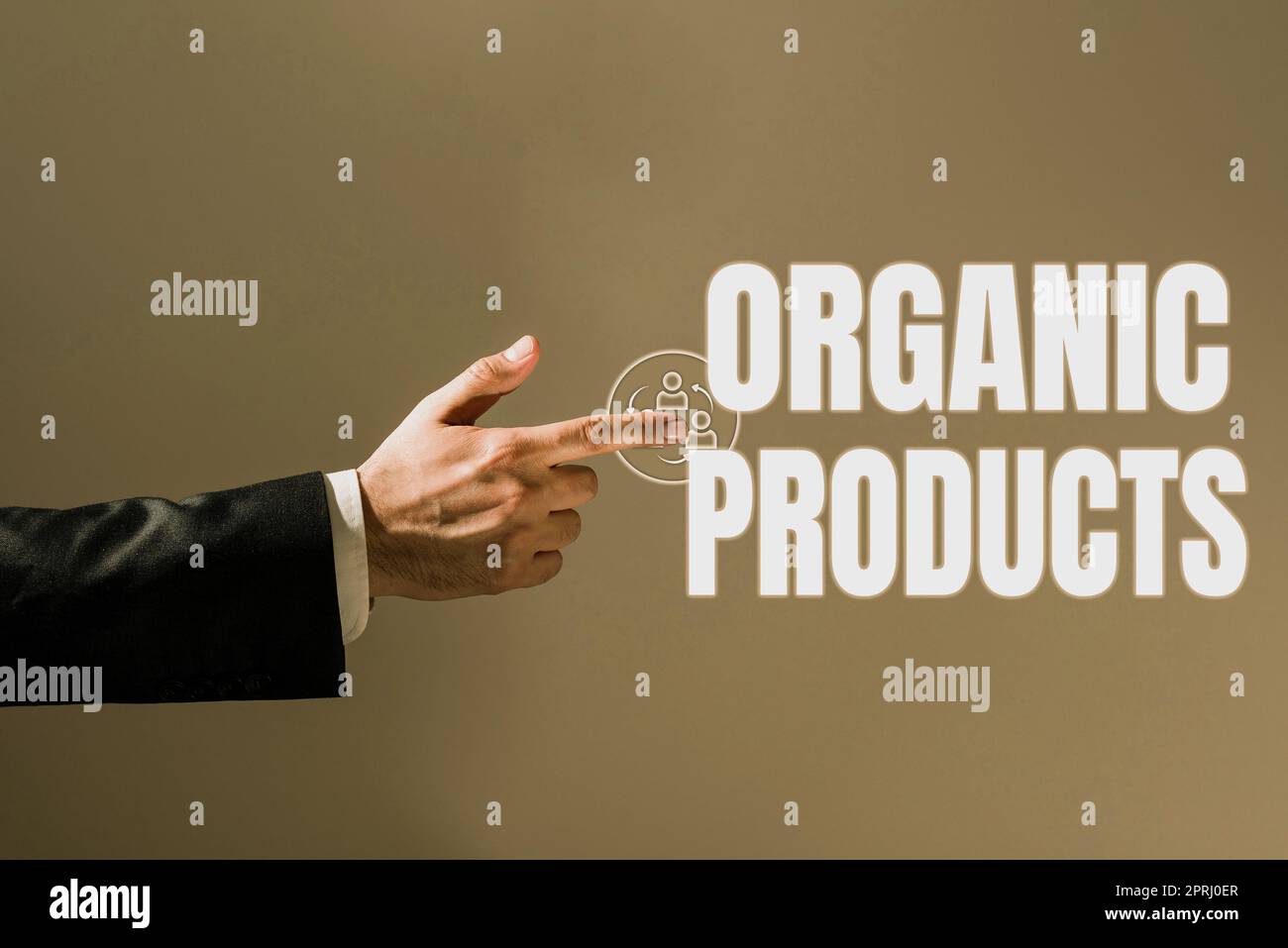 Konzeptionelle Bildunterschrift Organische Produkte, Internet-Konzept Arbeitsumgebung, in der die Verwendung von Papier entfällt Stockfoto