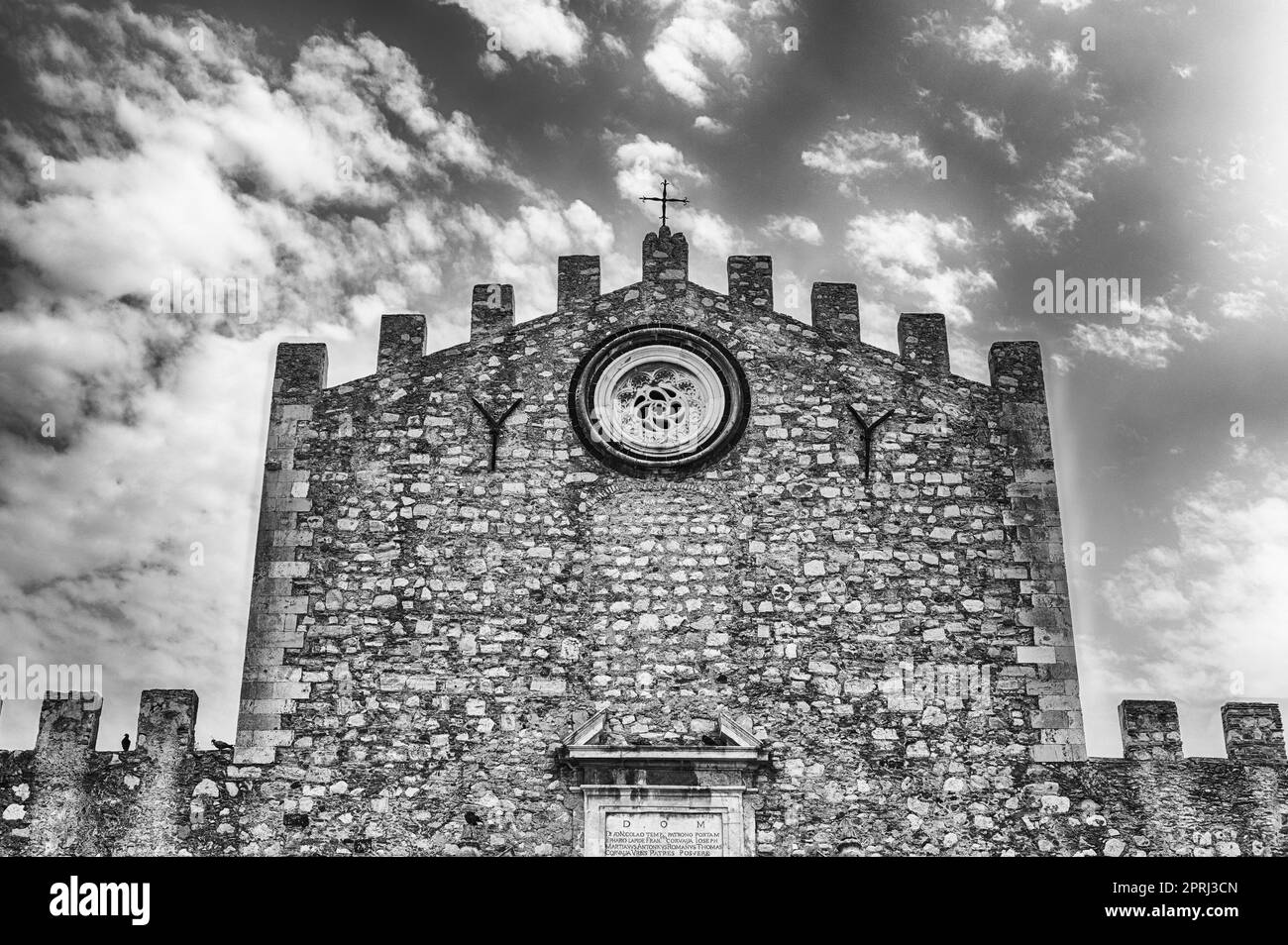 Fassade der St. Nikolaus Kathedrale in Taormina, Sizilien, Italien Stockfoto