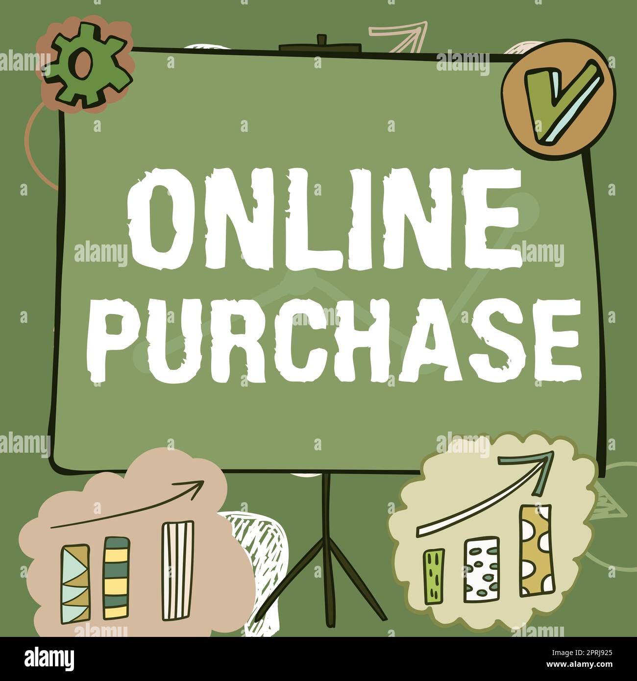 Konzeptionelle Darstellung Online-EinkaufenEinkäufe von E-Commerce-Waren über das Internet. Business Concept kauft elektronische Handelswaren über das Internet Stockfoto