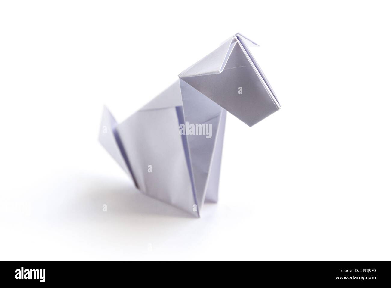 Papier Hund Origami isoliert auf einem weißen Hintergrund Stockfoto