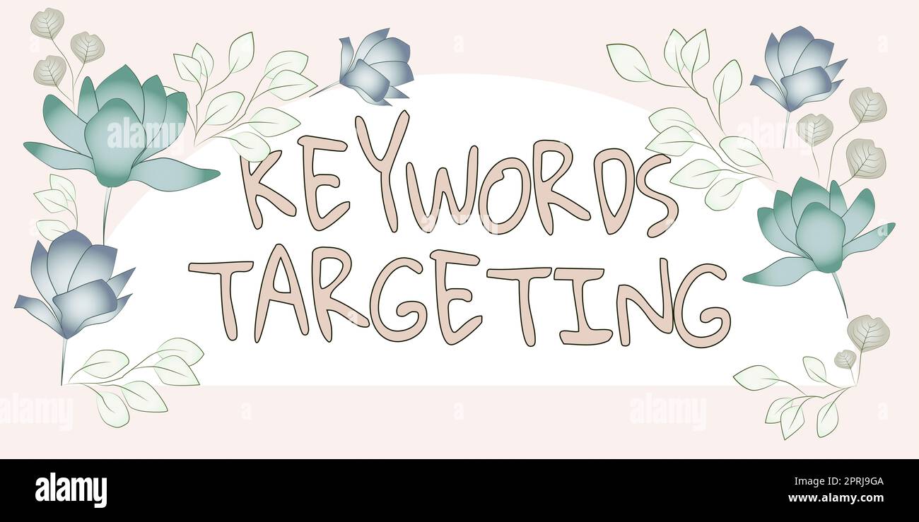 Textunterschrift mit Schlüsselwörtern ZielVerwenden Sie relevante Wörter, um in Suchmaschinen einen hohen Rang zu erhalten. Geschäftskonzept Verwenden Sie relevante Wörter, um in Suchmaschinen einen hohen Ranking zu erhalten Stockfoto