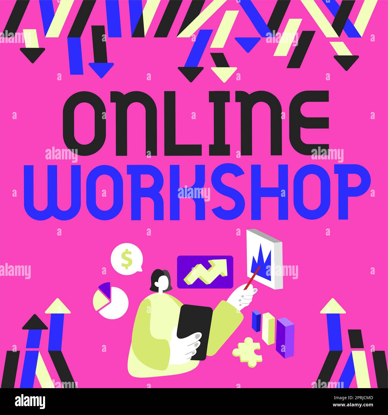 Handschrifttext Online-Workshopshows von Waren und Waren über die elektronischen Websites. Wort, das auf Warensendungen auf elektronischen Websites geschrieben wird Stockfoto