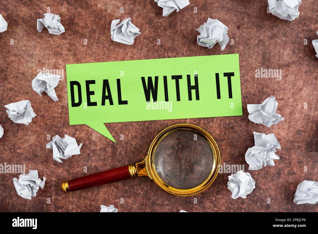 Konzeptionelle Darstellung Deal With IT. Wort geschrieben auf Anpassung an eine bestimmte Situation und weiter voran Stockfoto