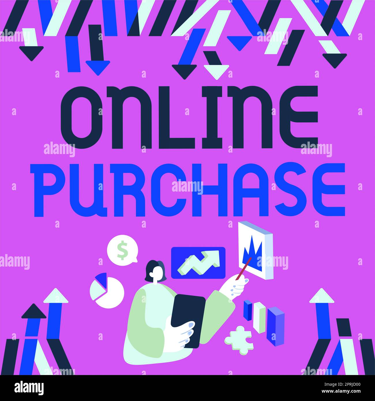 Konzeptionelle Darstellung Online-EinkaufenEinkäufe von E-Commerce-Waren über das Internet. Business Concept kauft elektronische Handelswaren über das Internet Stockfoto