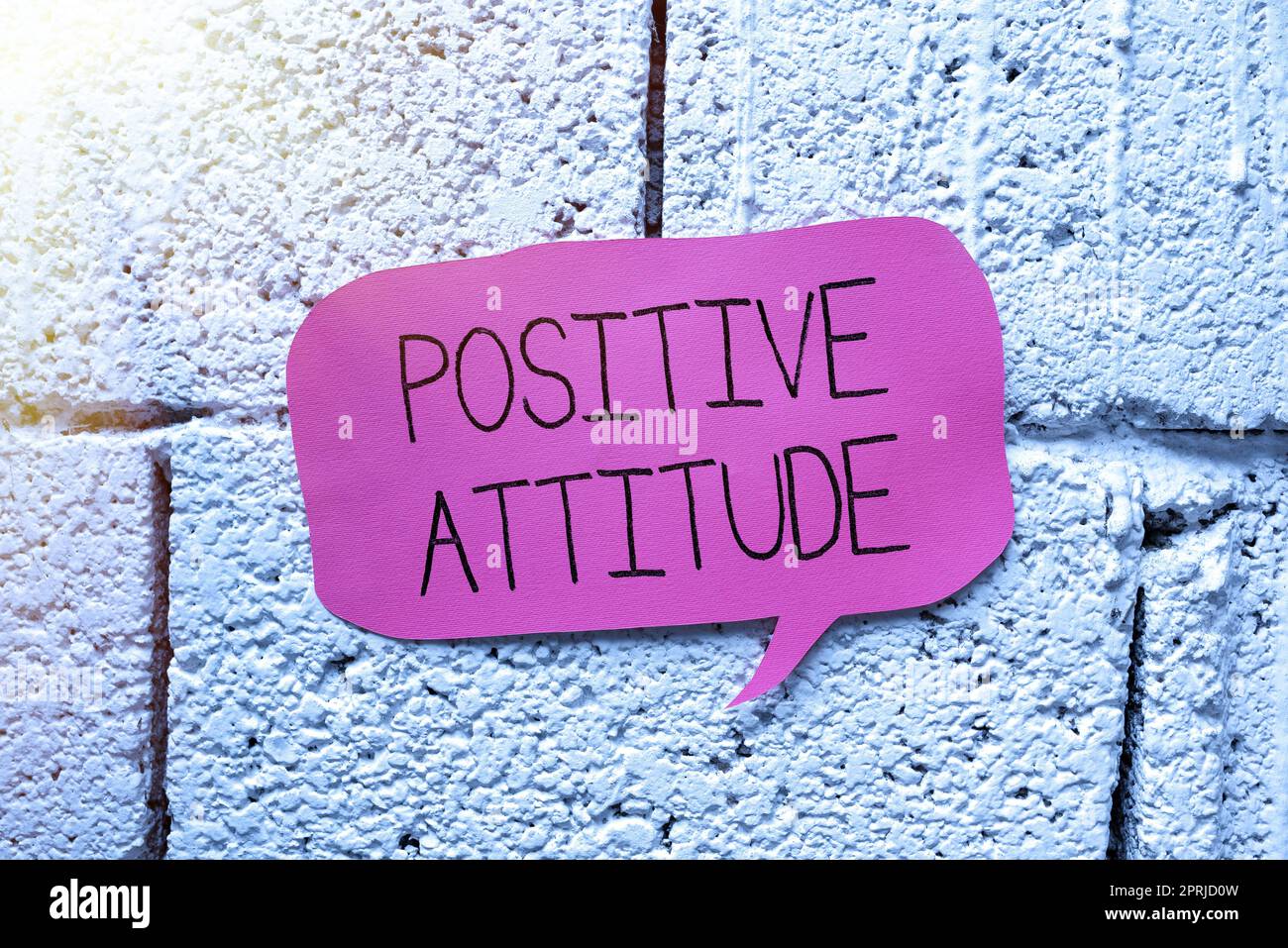 Schreiben zeigt Text positive AttitudeBeing optimistic in Life Finding for Good Things. Geschäftsbeispiele Optimismus im Leben auf der Suche nach guten Dingen Stockfoto