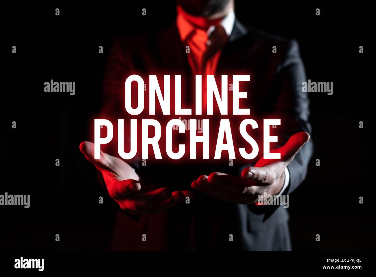Schreiben Text anzeigen Online-Einkauf Einkauf von E-Commerce-Waren über das Internet. Das Wort, das über den Kauf von Waren des elektronischen Geschäftsverkehrs über das Internet geschrieben wurde Stockfoto