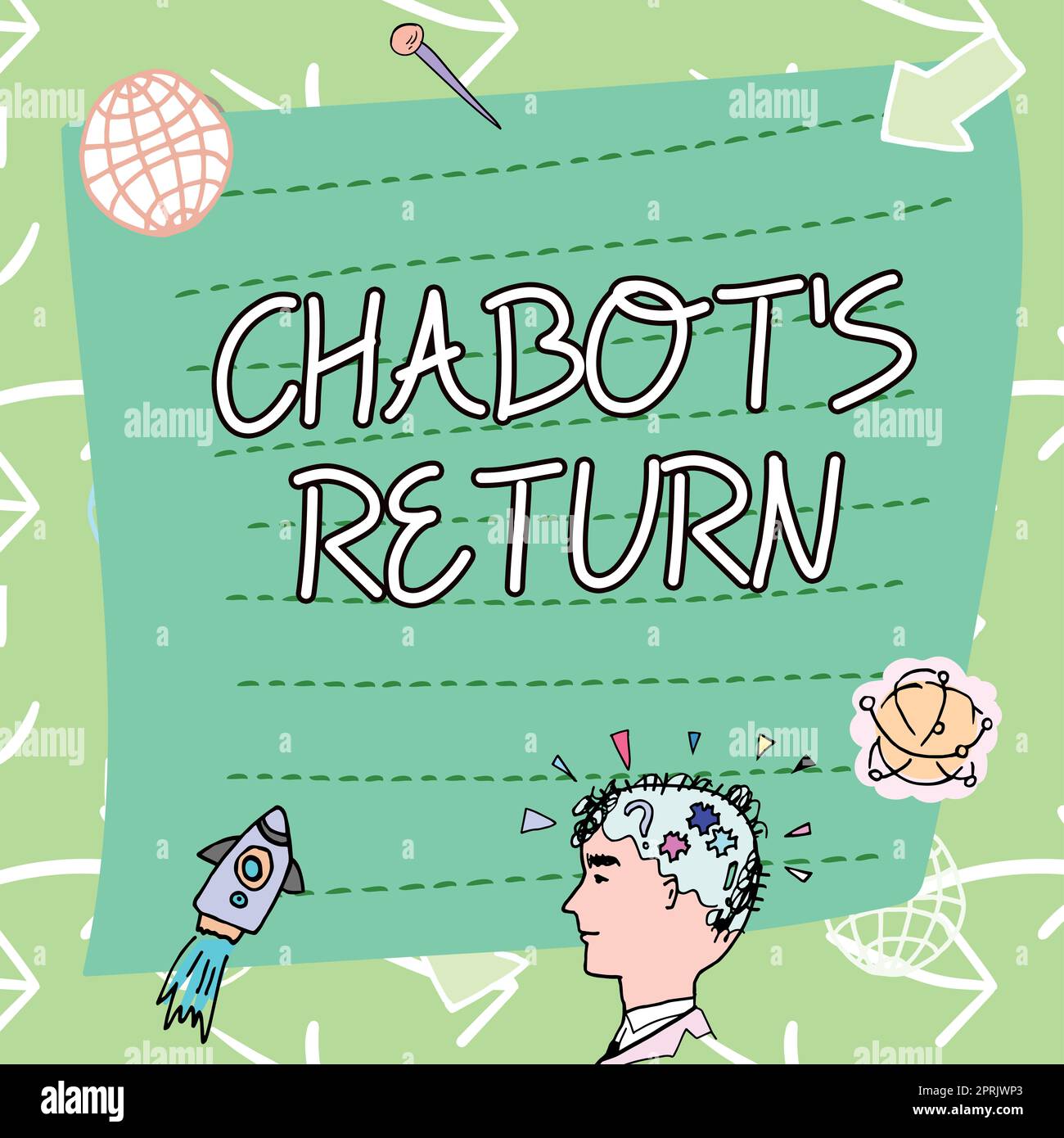 Schild mit Chabot'S Return, konzeptuelles Foto die Rückkehr des Gesprächs mittels auditiver oder textueller Methode Stockfoto