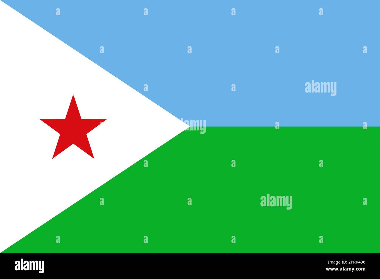 Dschibuti-Vektorflagge. Aftrican Land Nation Zeichen Stock Vektor