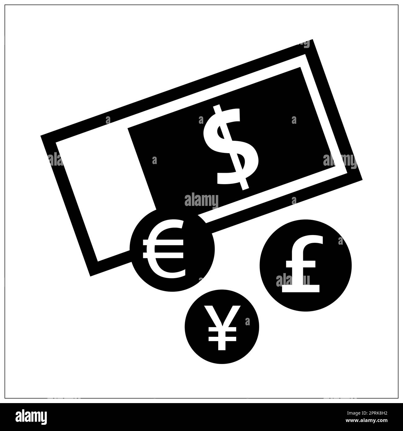 ISO 7001 Währungswechselzeichen Stockfoto