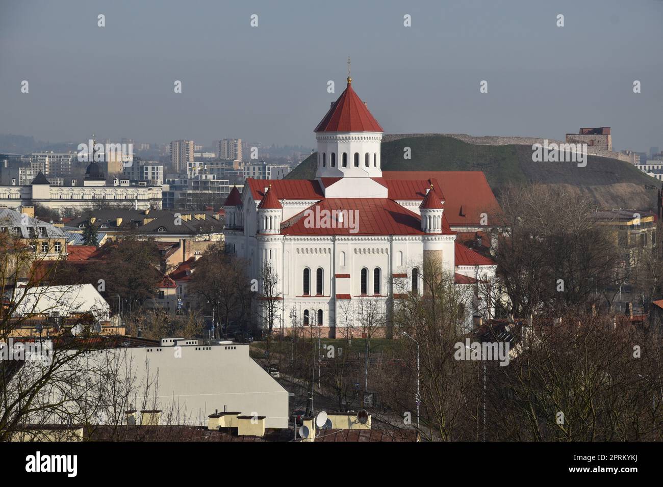 Vilnius, Hauptstadt Litauens, Blick vom Hügel auf die Altstadt Stockfoto