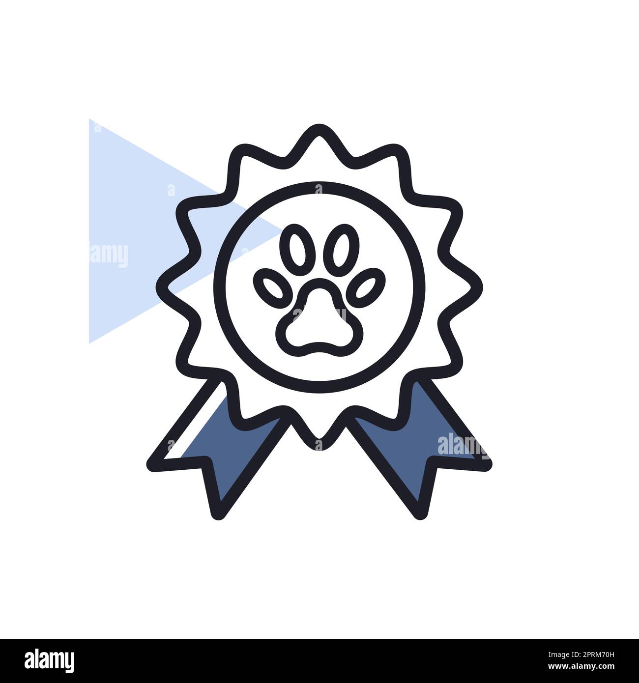 Vektorsymbol für die preisgekrönte Rosette für Haustiere. Tierschild für Haustiere Stock Vektor