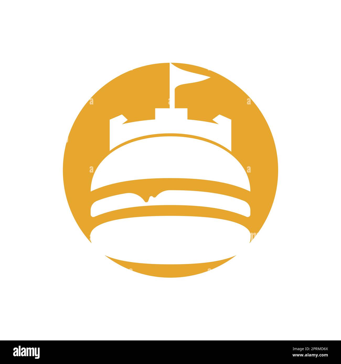 Burger Castle Vektor-Logo-Design. Fort Burgher Logo-Design. Stock Vektor