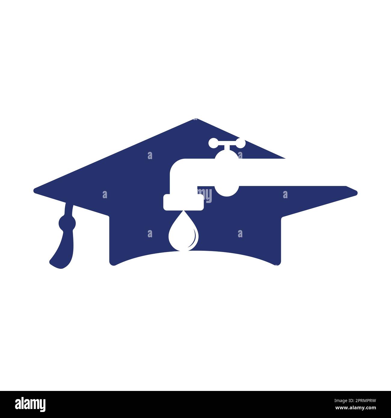 Klempnerservice Logo-Designkonzept. Design mit Wasserhahn und Graduierung. Stock Vektor