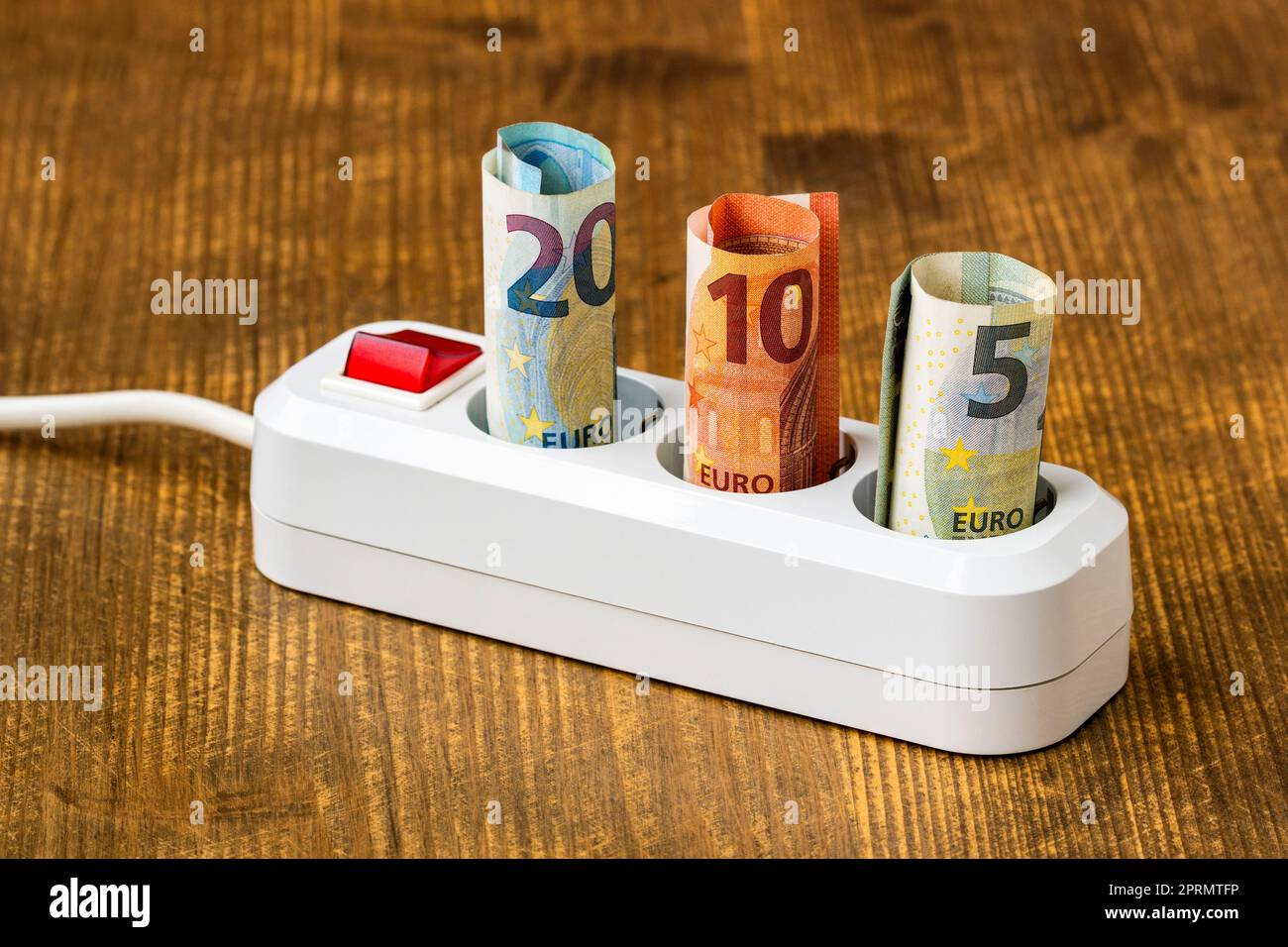 Konzept steigender Energiekosten Stockfoto