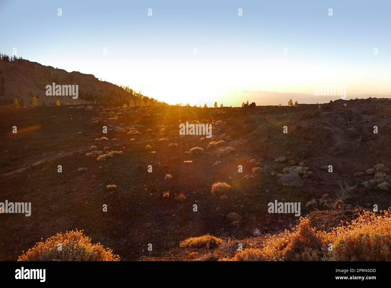 Sonnenuntergansszenerie um Mirador de las Narices del Teide auf Teneriffa auf den Kanarischen Inseln in Spanien Stockfoto