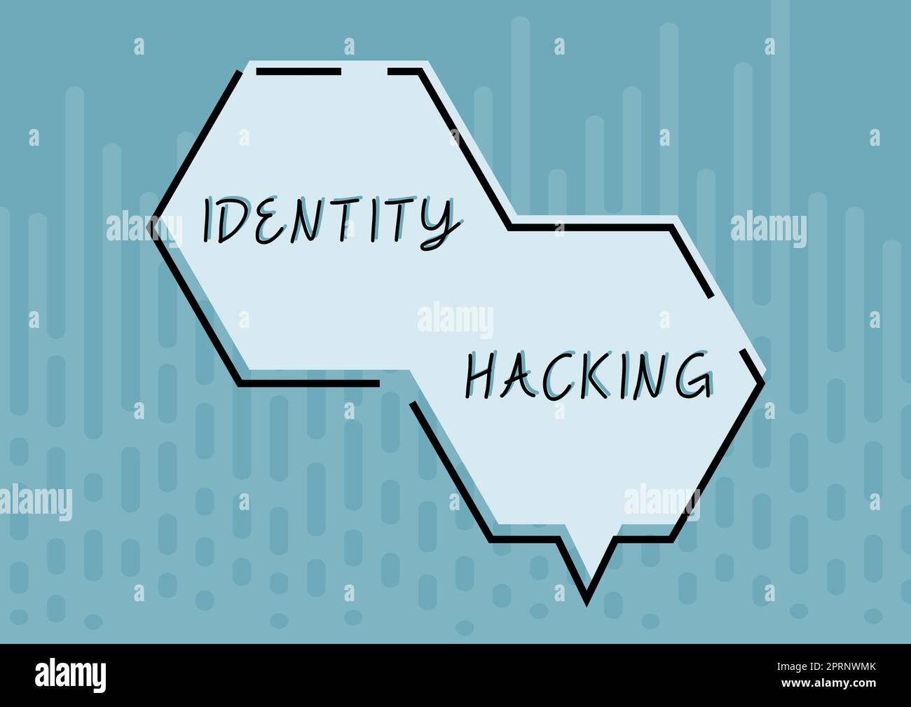 Textunterschrift mit Identitäts-Hackingkriminellen, die Ihre persönlichen Daten mithilfe von Malware stehlen. Unternehmen präsentieren Kriminelle, die Ihre persönlichen Daten mit Malware stehlen Stockfoto