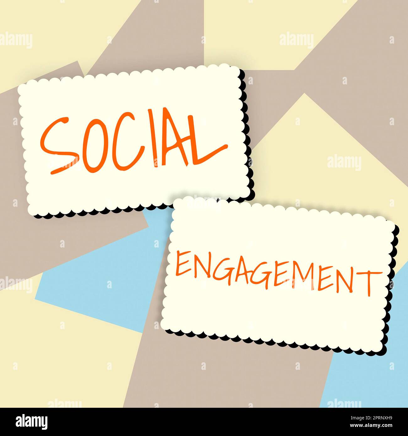 Schild mit der Anzeige der sozialen EngagementDegree of Engagement in einer Online-Community oder -Gesellschaft. Internet-Konzept Grad der Interaktion in einer Online-Community oder -Gesellschaft Stockfoto