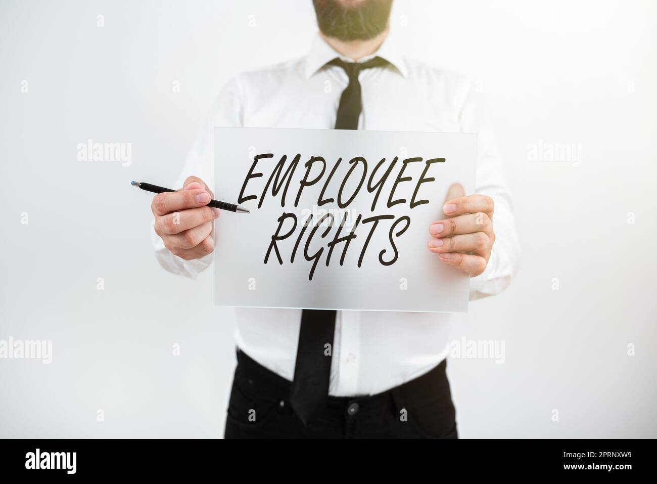 Konzeptionelle Anzeige Rechte Mitarbeiter Alle Mitarbeiter haben grundlegende Rechte an ihrem eigenen Arbeitsplatz. Geschäftskonzept Alle Mitarbeiter haben grundlegende Rechte an ihrem eigenen Arbeitsplatz Stockfoto