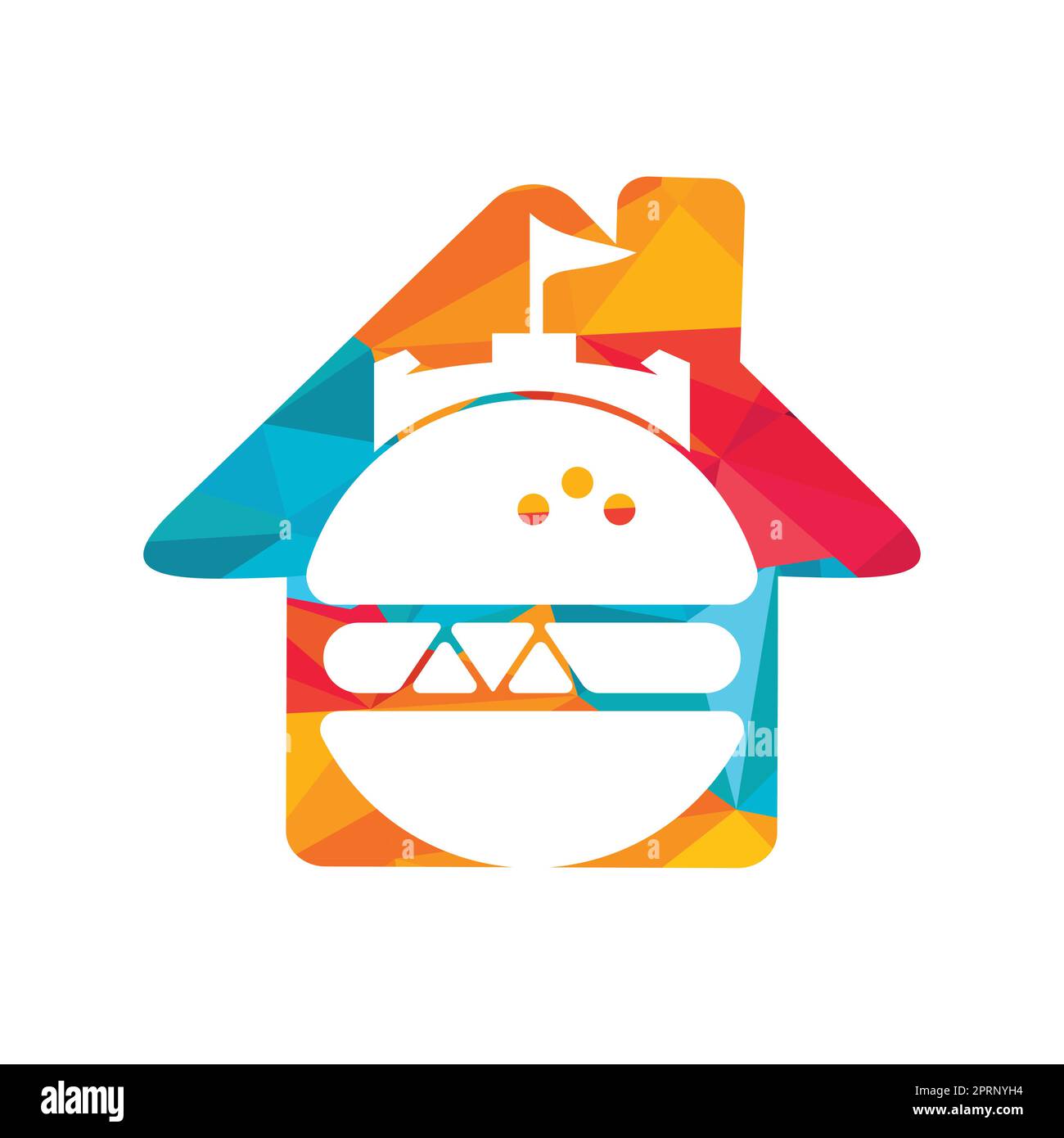 Burger Castle Vektor-Logo-Design. Fort Burgher Logo-Design. Stock Vektor