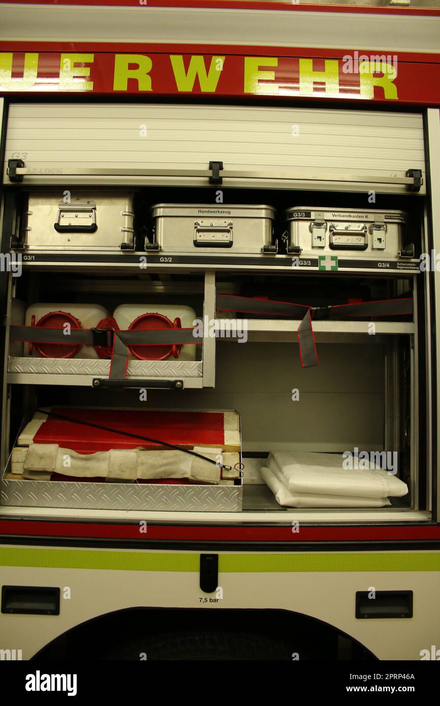 Werkzeuge für Feuerlöschgeräte Stockfoto