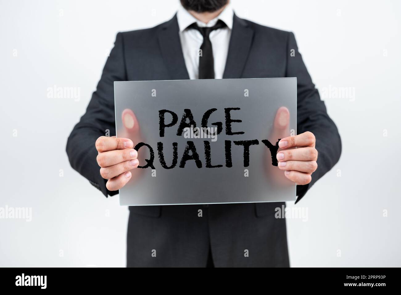 Konzeptionelle Bildunterschrift Seitenqualität, Word für die Effektivität einer Website in Bezug auf Aussehen und Funktion Stockfoto