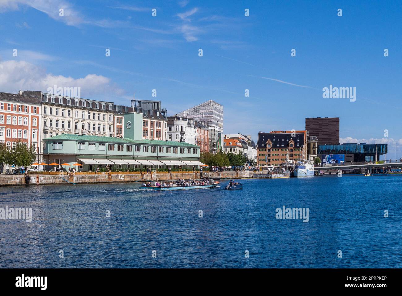 Dänemark, Kopenhagen - Nyhavn / Havnepromenade Stockfoto
