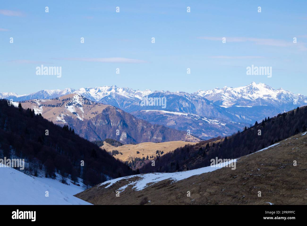 Cesen-Mount-Landschaft. Italienisches Alpenpanorama Stockfoto