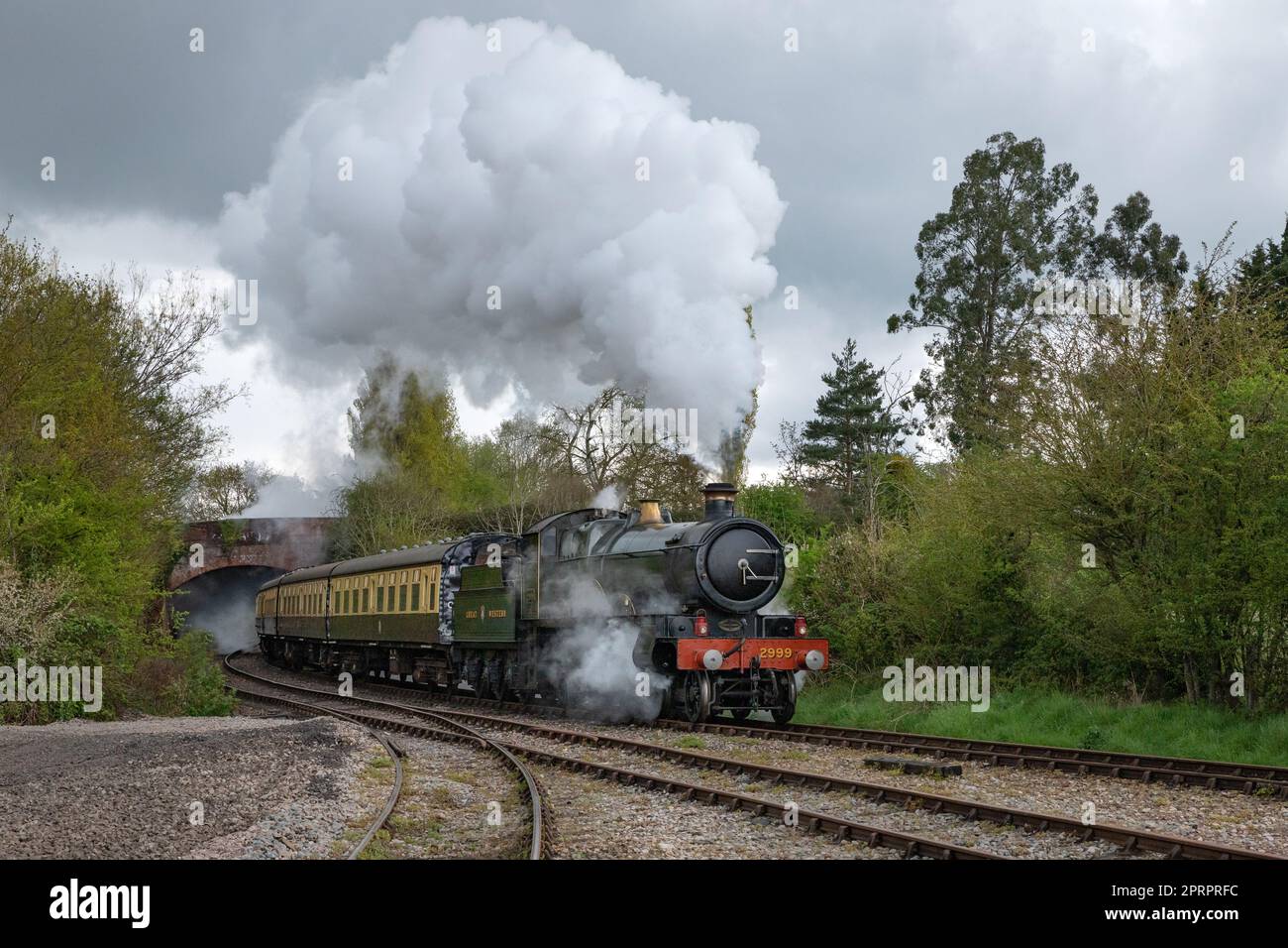 Dampflokomotive der Saint Class im Expresszug Stockfoto