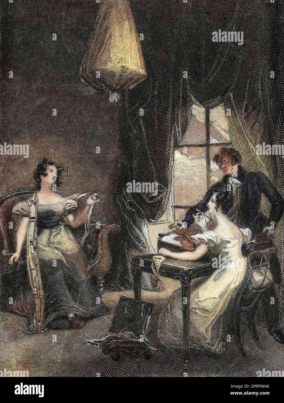 Frontispice du roman 'Emma' de Jane Austen (1775-1817) Gravure d'apres Ferdinand Pickering. 1882 Stockfoto