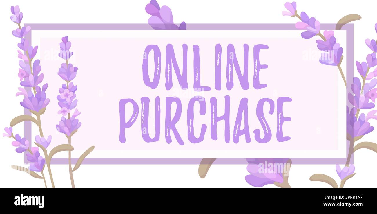 Inspiration mit Schild Online-Einkauf Kauf von E-Commerce-Waren über das Internet. Business Approach kauft elektronische Handelswaren über das Internet Stockfoto